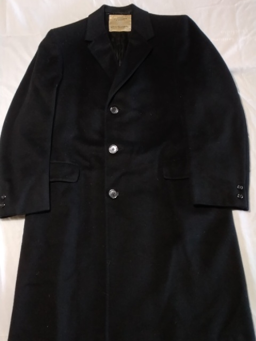 VTG Hart Schaffner Marx 100% Cashmere Black Men's Trench Coat , $72